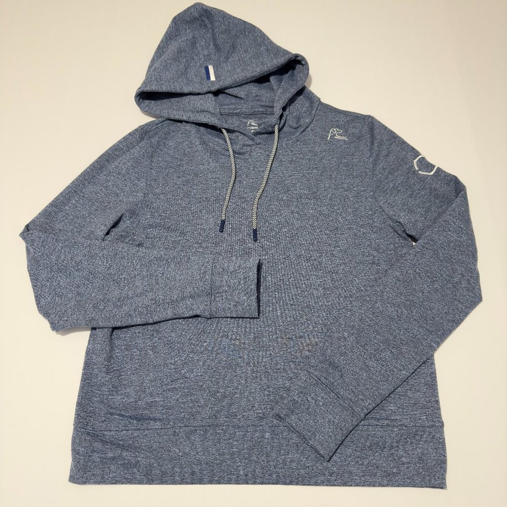 RHOBACK Hesi Performance Hoodie Women's Small Blue Gray Pullover Golf Stretch